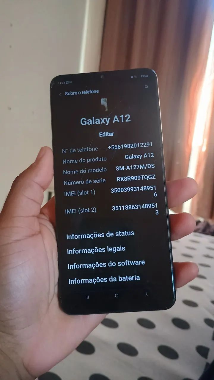 Vendo Galaxy A12 usado funcionando perfeitamente 