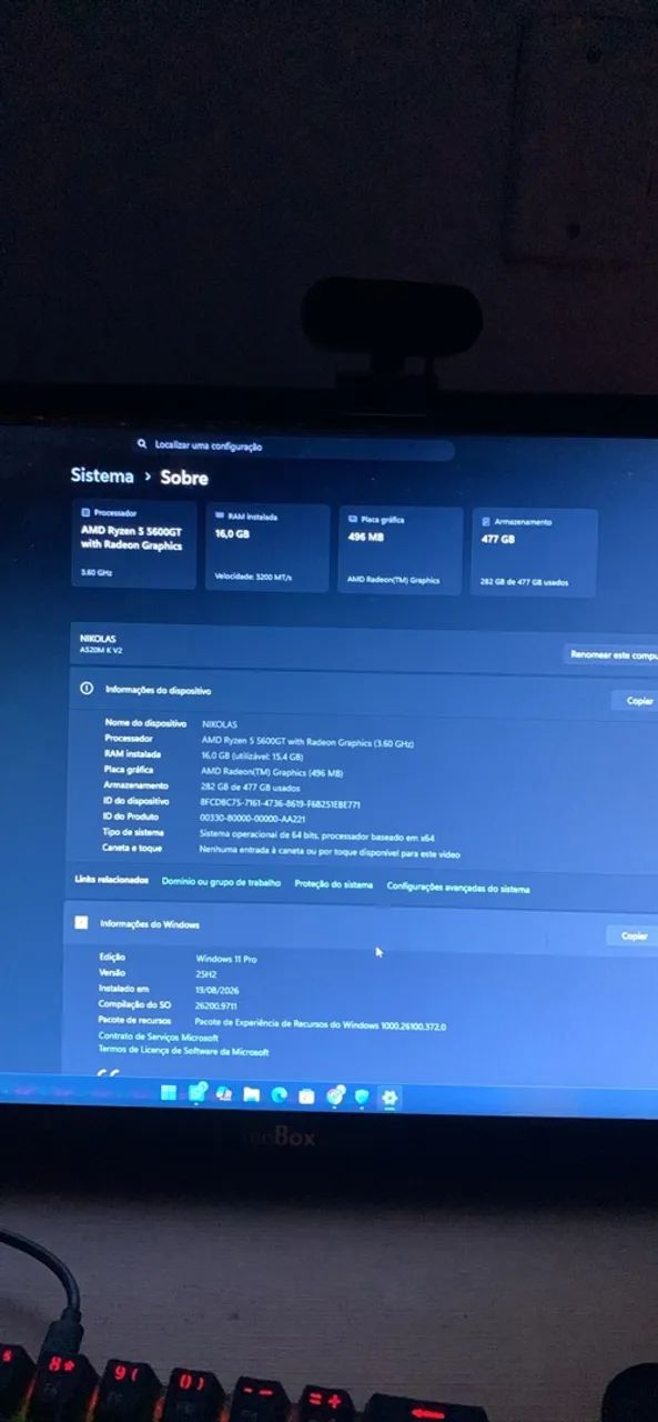 PC GAME RYZEN 5 5600GT + 16 de RAM 