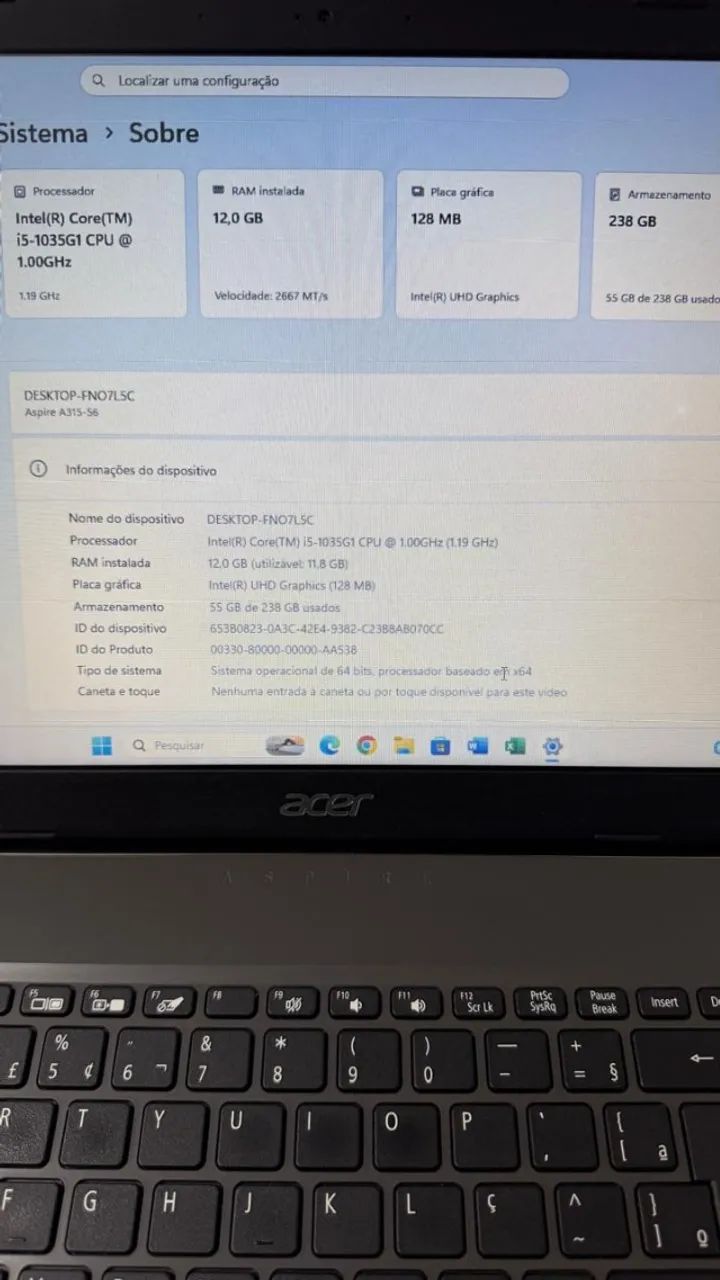 NOTEBOOK ACER ASPIRE CORE i5  | 12GB RAM | SSD 256GB - Foto 5