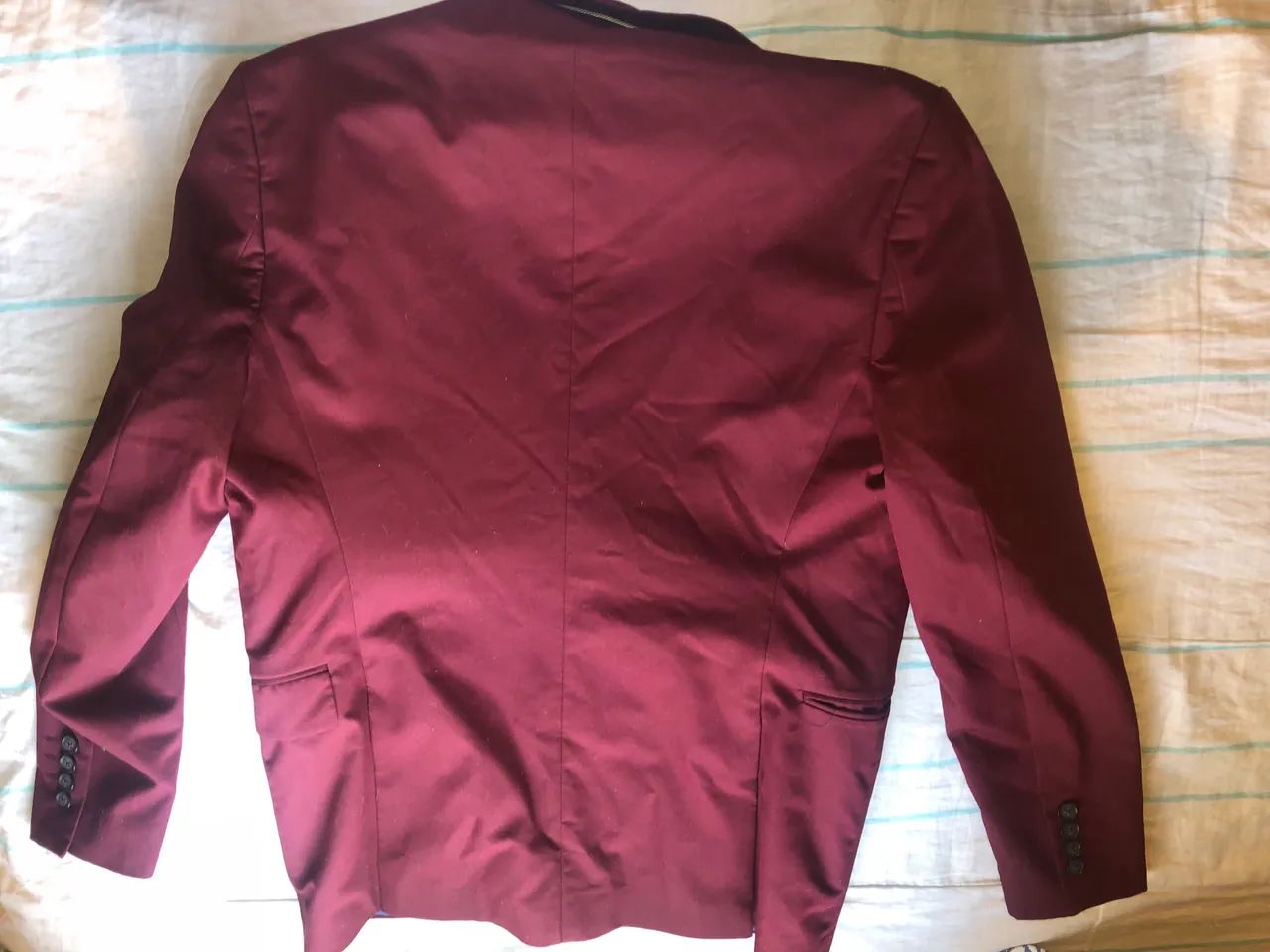 Blazer Corte slim Zara Tam 44 Vinho - Foto 4