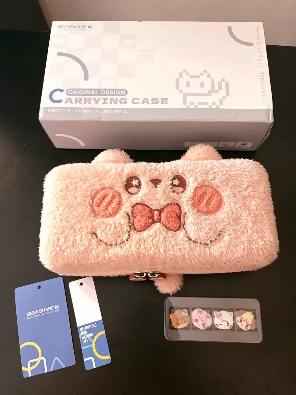 Nintendo switch geekshare case protetora e thumb grips 