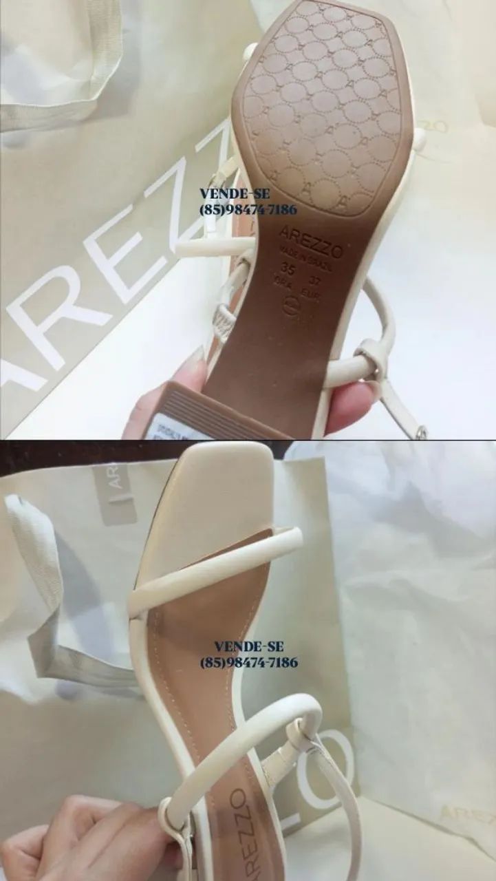 SANDÁLIA AREZZO OFF-WHITE - Foto 2