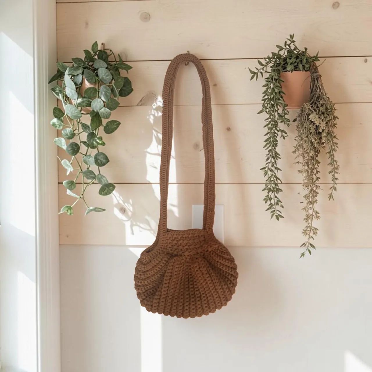 Bolsa em croche artesanal caramelo - Foto 2