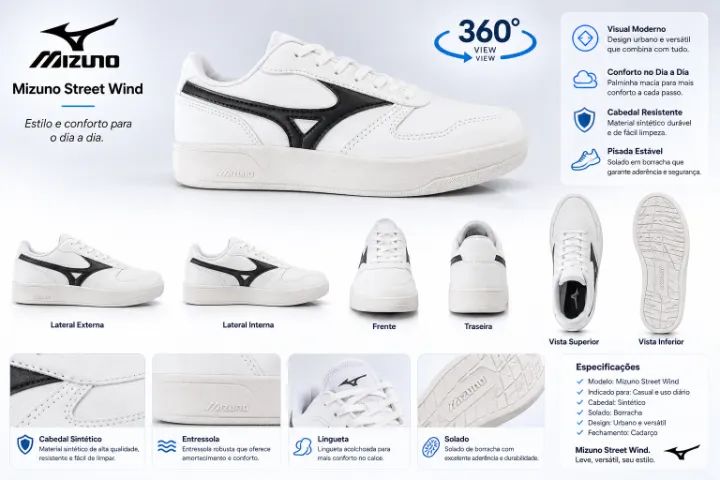 TÊNIS CASUAL MIZUNO STREET WIND - Foto 2