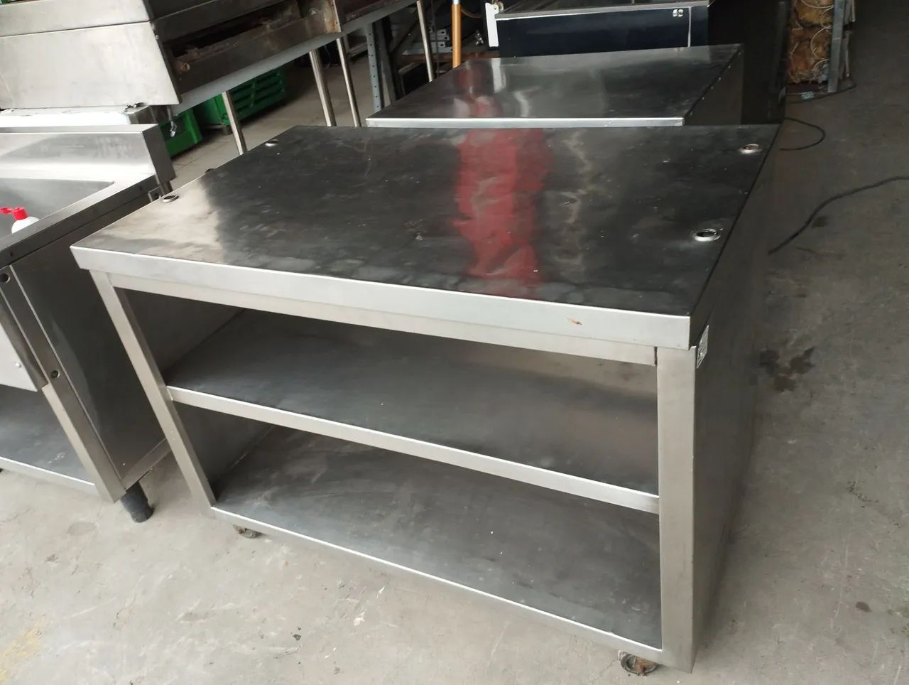 Bancada inox tripla 