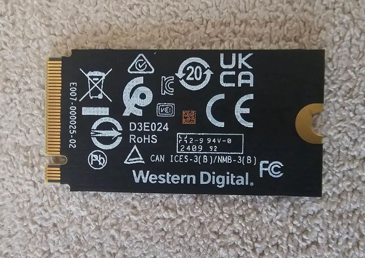 NOVO) SSD WD SN740 512GB M.2 2242 NVMe PCle Gen4 x4 5000MB/s +
