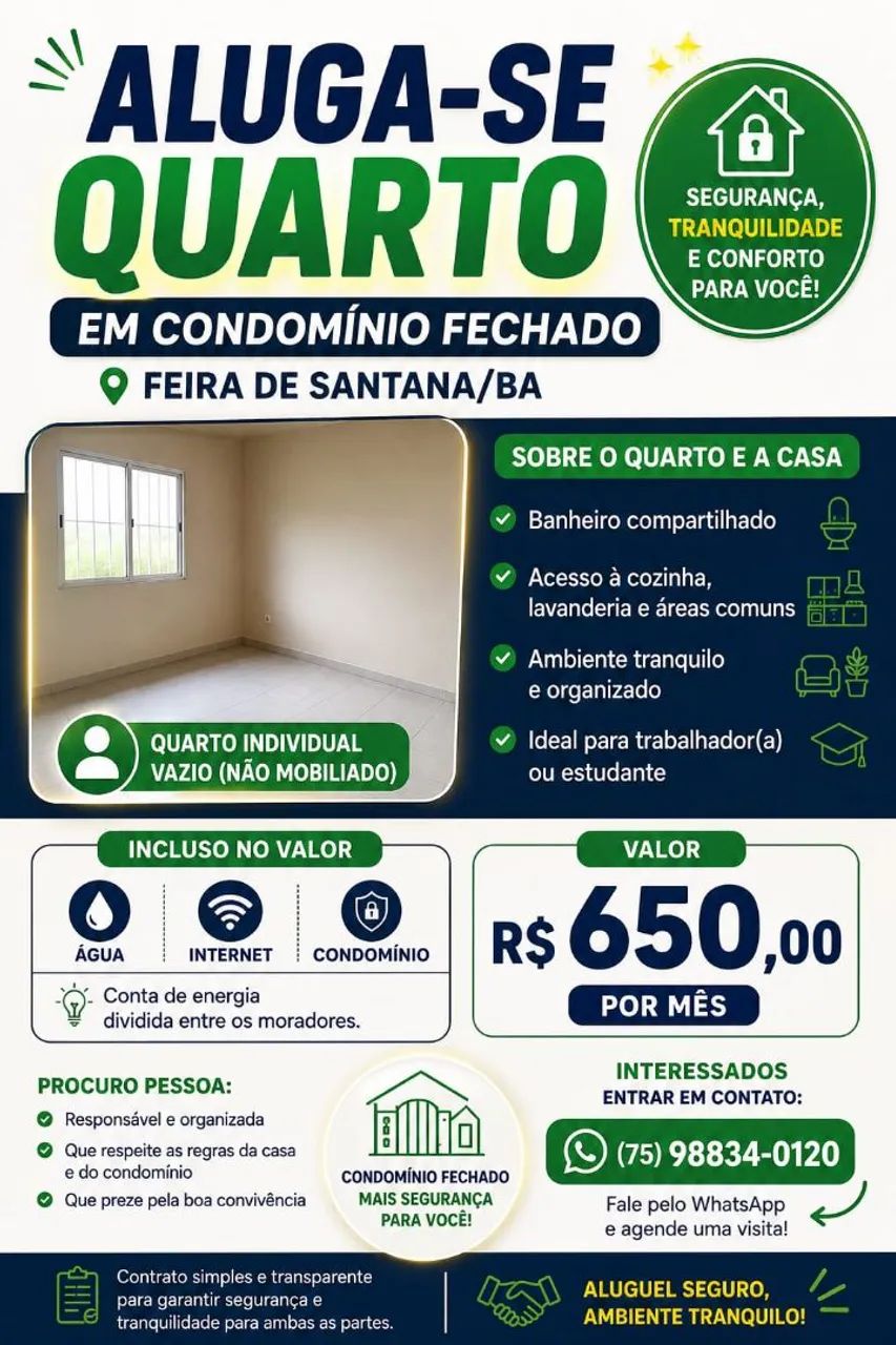 Condominio próximo a UEFS e Fraga Maia