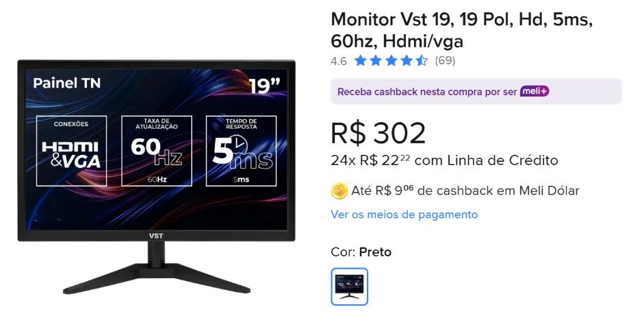 Monitor HDMI de 19 Polegadas - NOVO - Últimas unidades - Foto 2