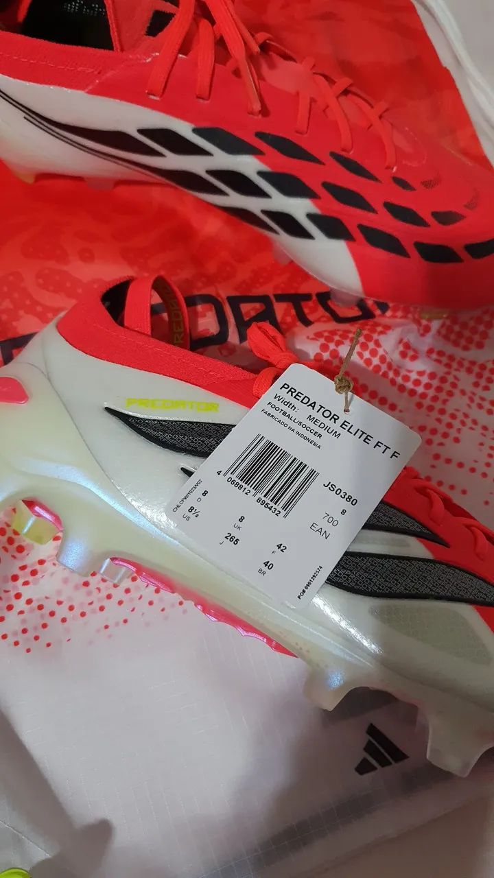 Chuteira Campo Adidas Predator Elite FT Língua Dobrável Tam 40