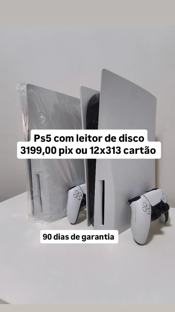 Ps5 com leitor de disco 90 dias de garantia 
