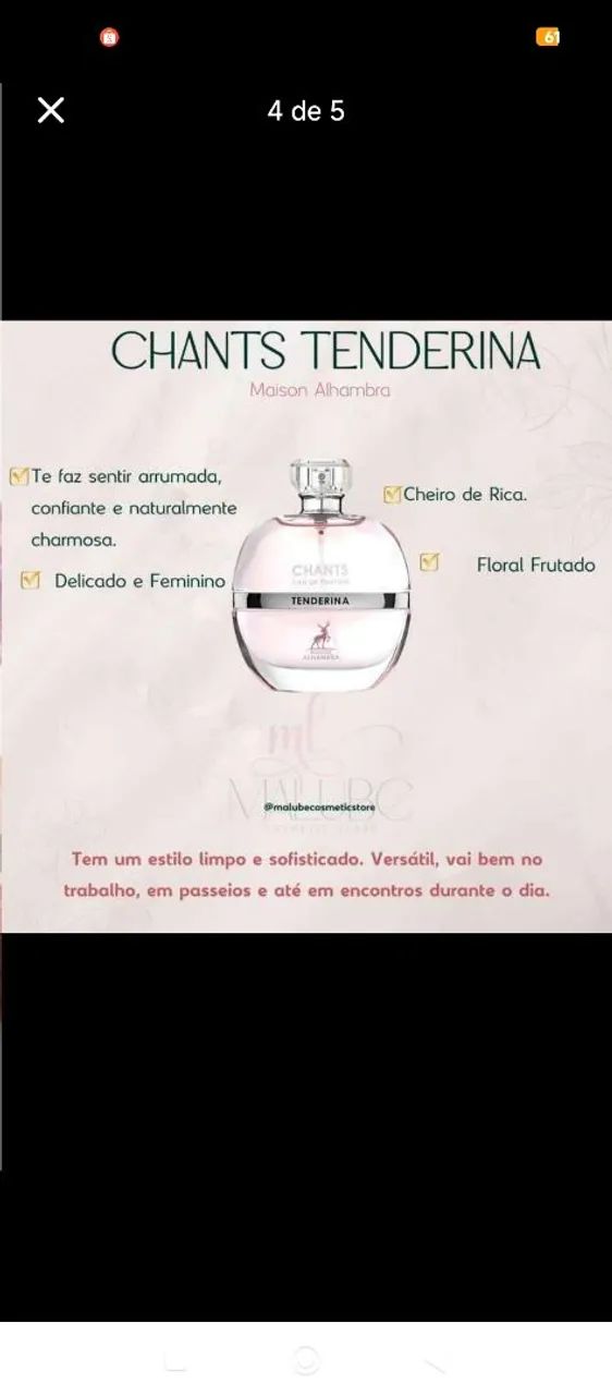 Perfume chants tenderina árabe femino  - Foto 5