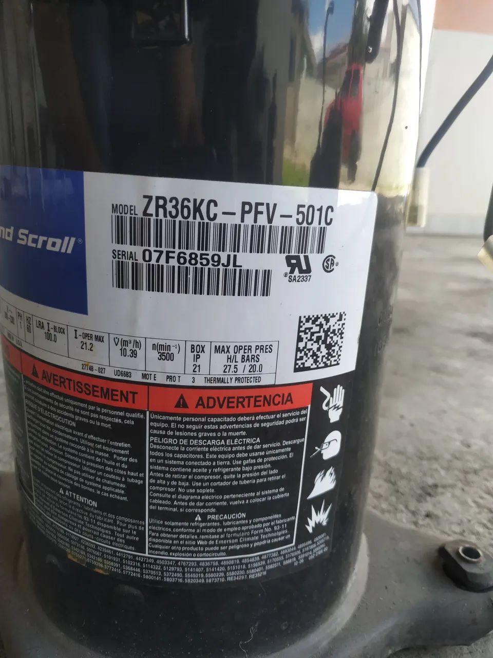 Compressor Copeland Scroll 36 mil BTUS  - Foto 2