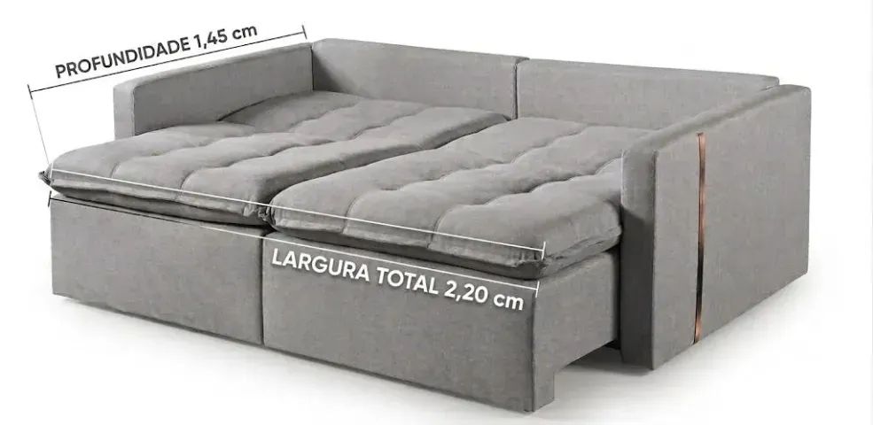 Sofa cama alta qualidade tecido linho - Foto 2