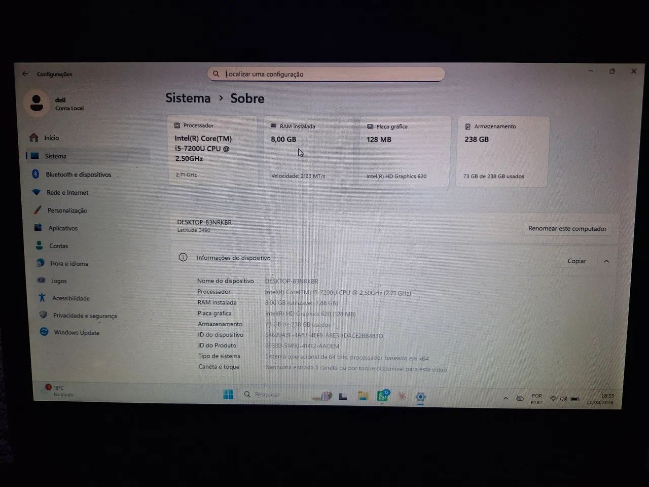 Notebook Dell Latitude 3490 i5, 8GB, SSD 256GB, Windows 11 - Foto 2
