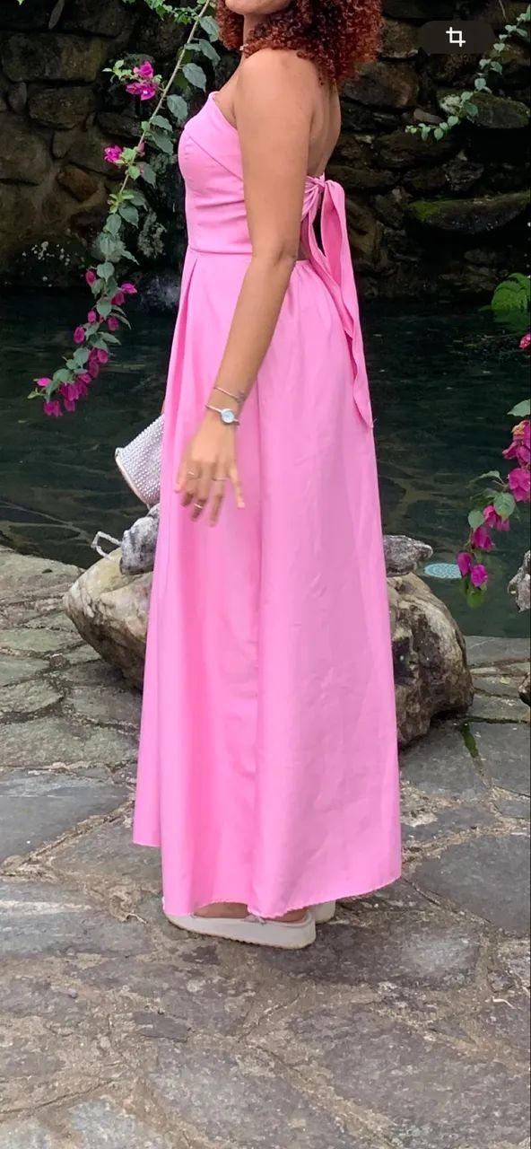 Vestido longo rosa  - Foto 3