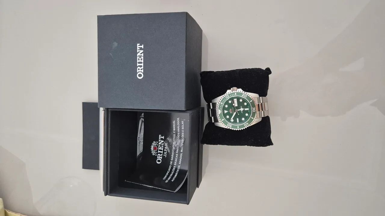 Relógio Orient Masculino Automático Verde F49ss027nh E1sx - Foto 3