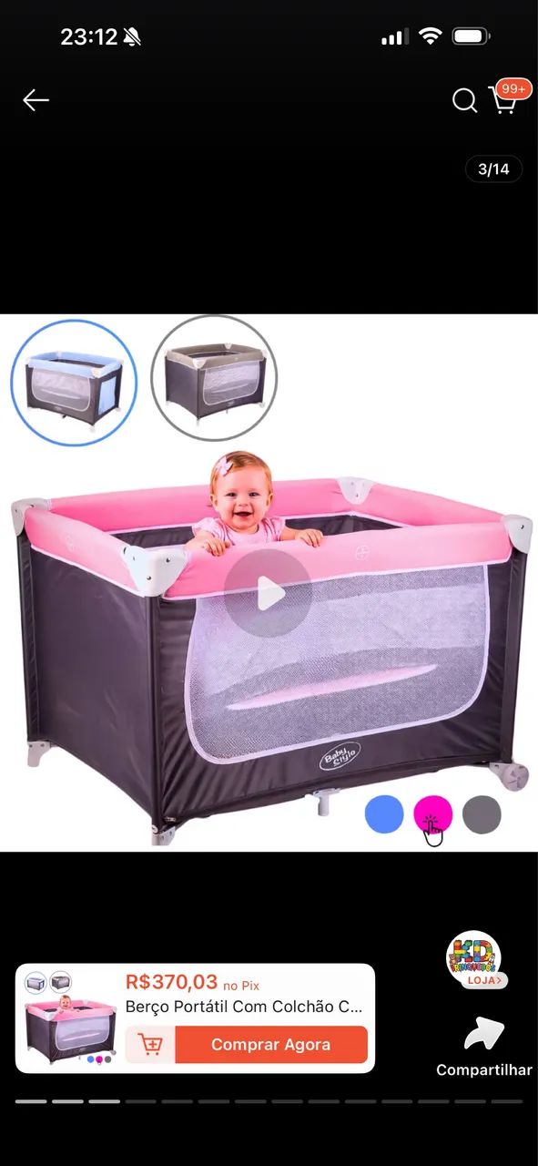Berço portátil chiqueirinho baby style