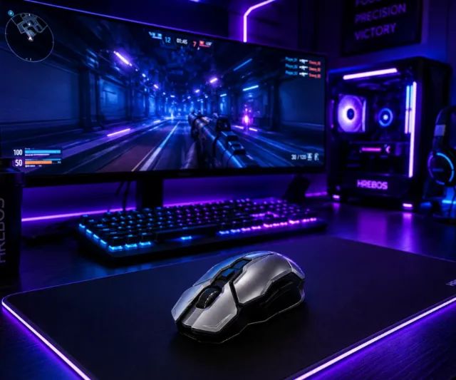 Mouse Gamer Cronos Hrebos Bluetooth Wireless 8000 dpi sem fio - Foto 4