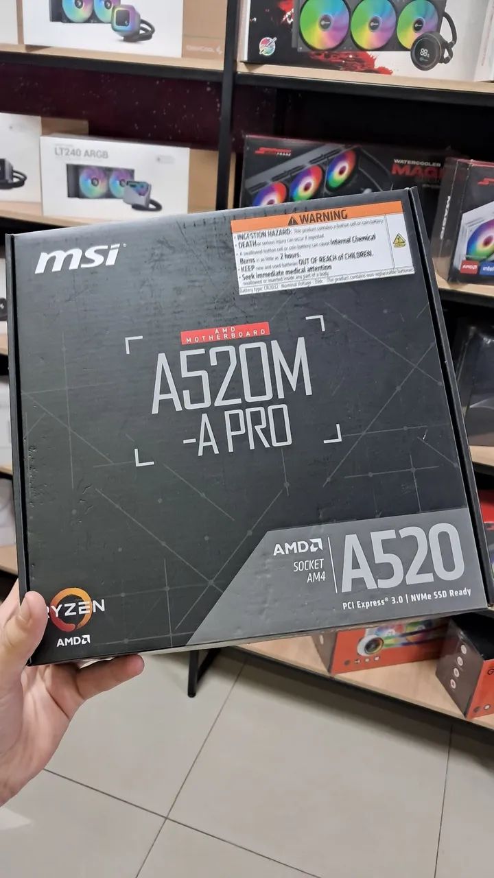 PLACA-MÃE MSI A520M-A PRO, AMD AM4, MATX, DDR4, PRETO