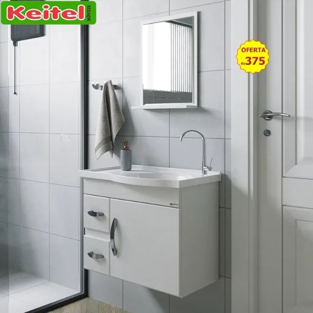 Conjunto Banheiro Siena 60 cm Branco