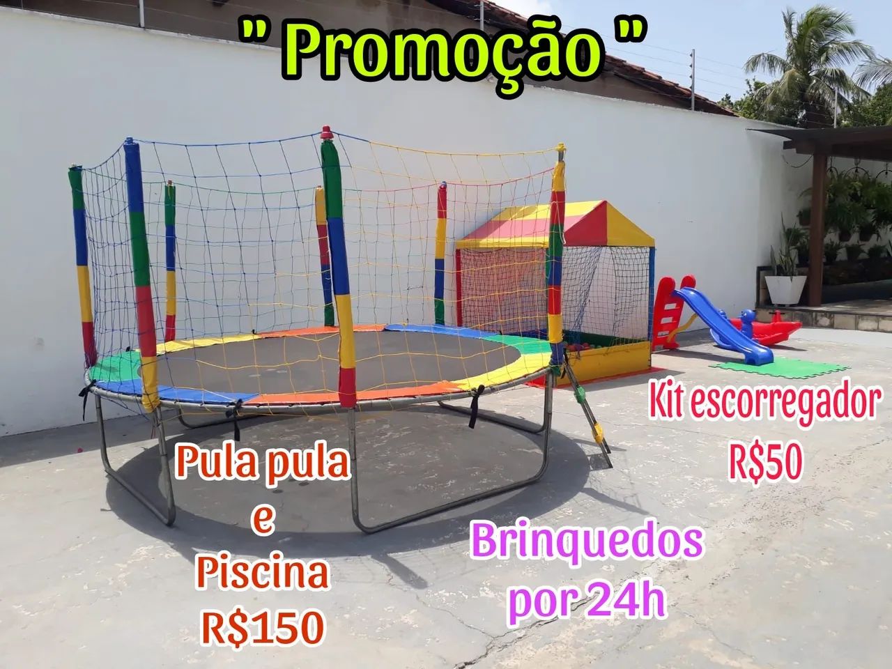 Aluguel pula pula e piscina bolinhas 24h $180 - Foto 2