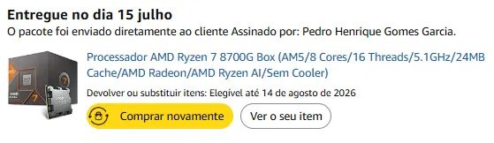 AMD Ryzen 7 8700G Box LACRADO COM GARANTIA AMAZON - Foto 4