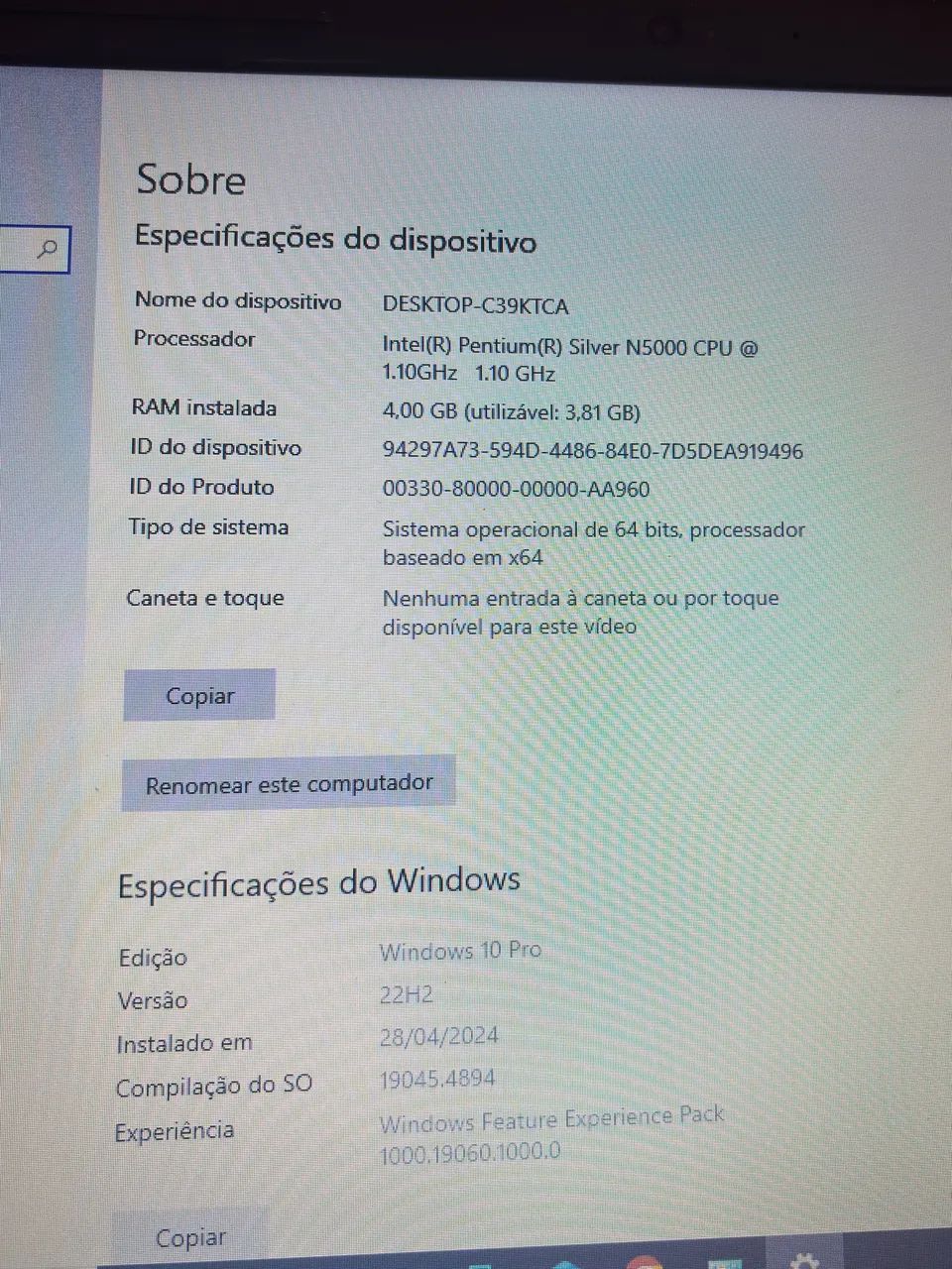 Notebook Dell 15,6 | Intel Pentium Silver | 4 GB RAM - Foto 5