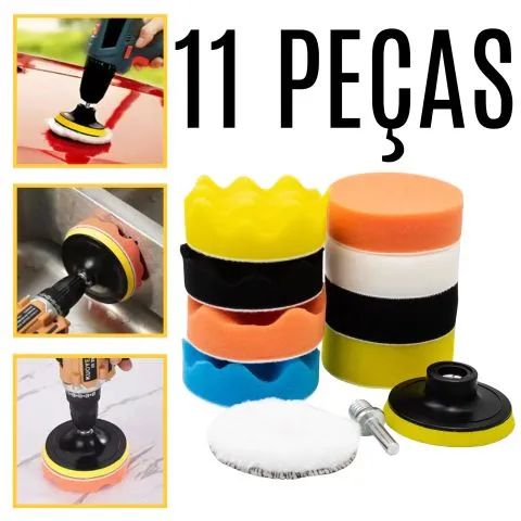 Kit esponjas Para Polimento 3 Polegadas Automotivo 11 Peças Com Adaptador 