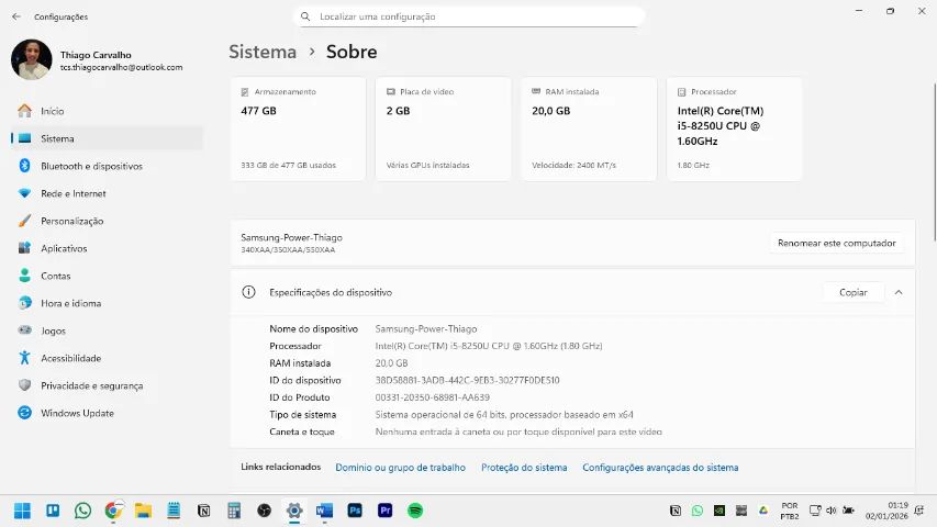 Vendo Notebook - Modelo Samsung - Power | Com ótima configuração e turbinado - Brasília/DF - Foto 3