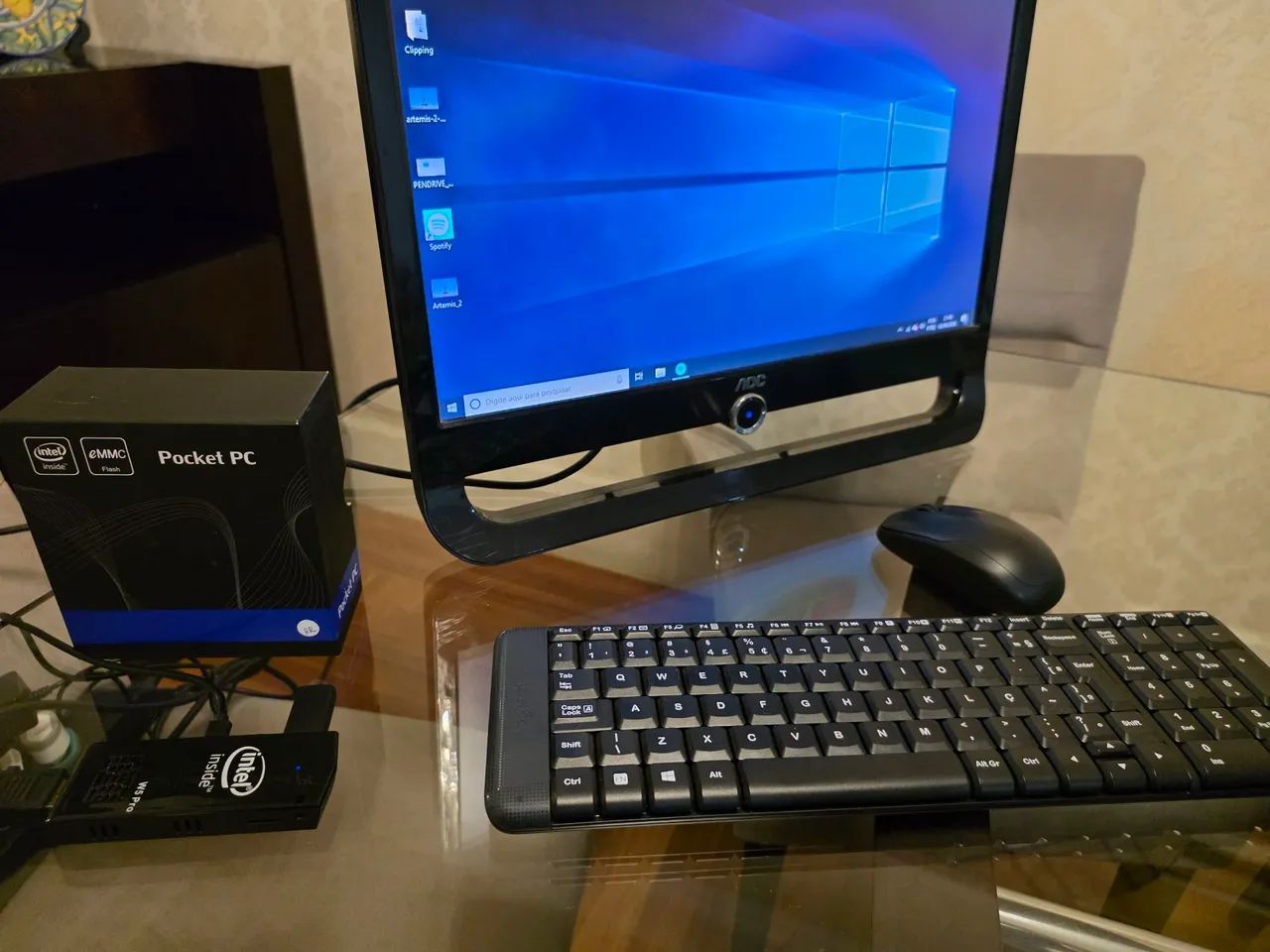 Pocket PC Pendrive c/ WIn10, Bluetooth, WiFi,CardReader (miniUSB)-Em Mãos no PIX, à vista