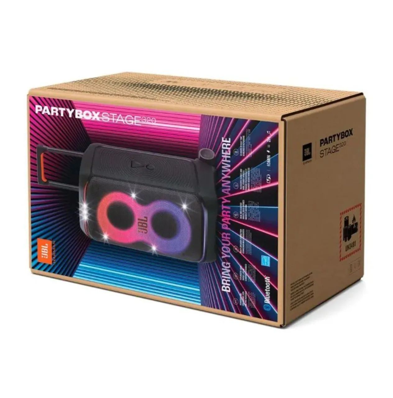 PartyBox 320 JBL - Potência Máxima e Luzes de Balada