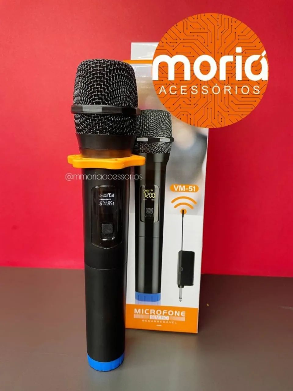 Microfone Sem Fio Wireless com Receptor Recarregável Dinâmico Display Digital  - Foto 3