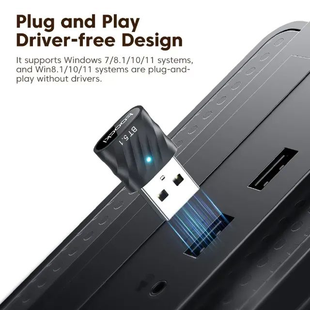 Adaptador Bluetooth 5.1 USB Toocki Original para PC e Notebook - Foto 4