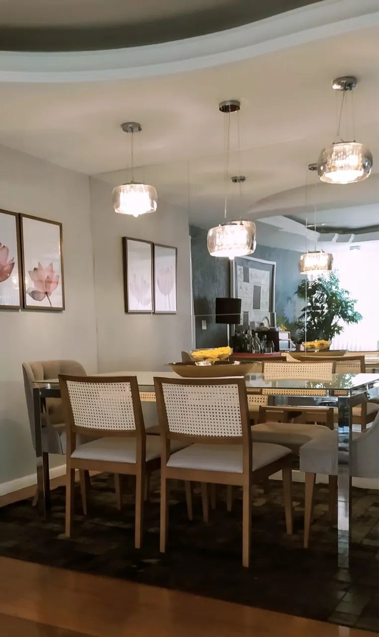 Trio de Lustre com bolas de cristal