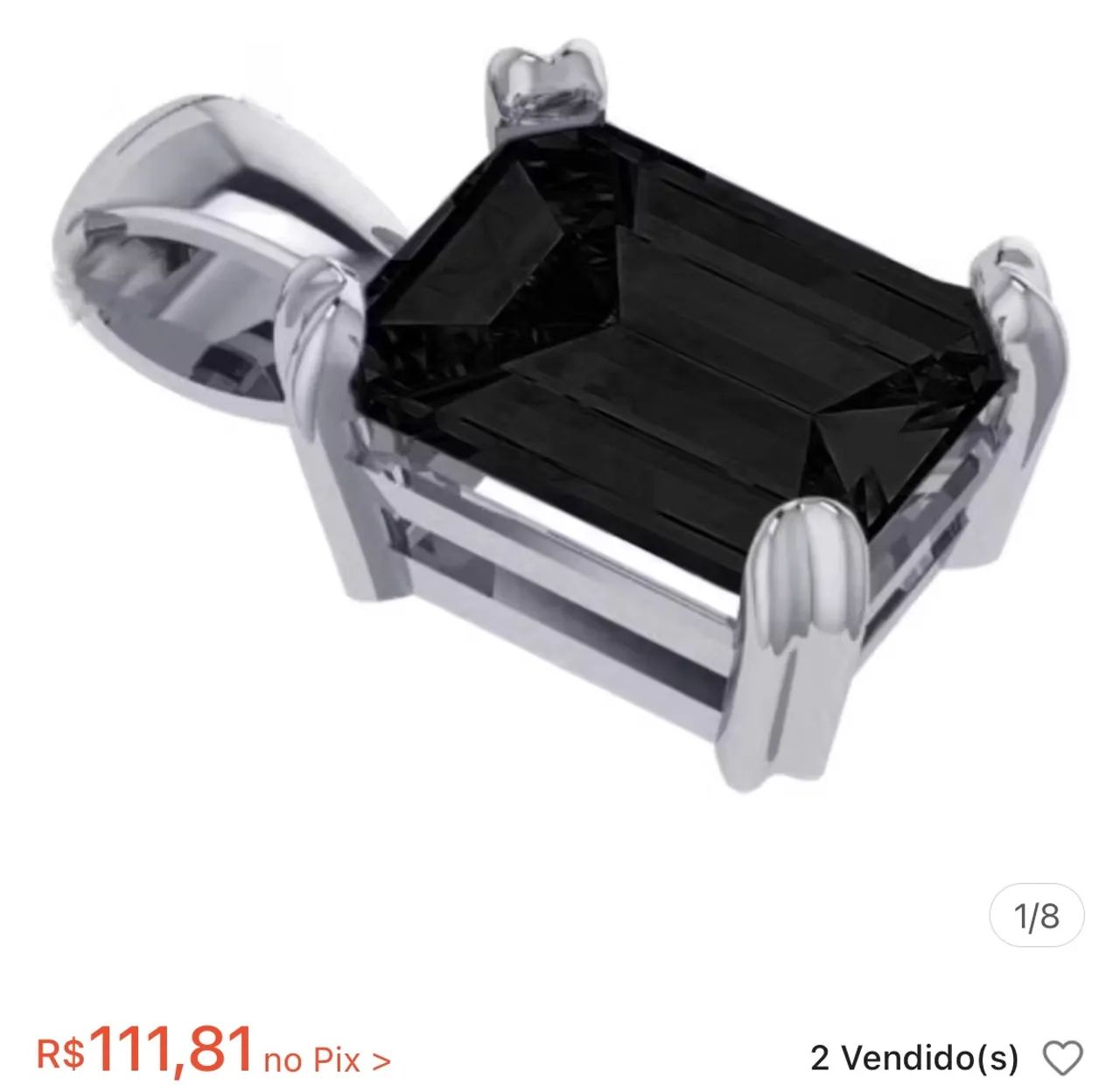 Pingente Prata 925 Retangular Black Onix Unissex - Exclusivo