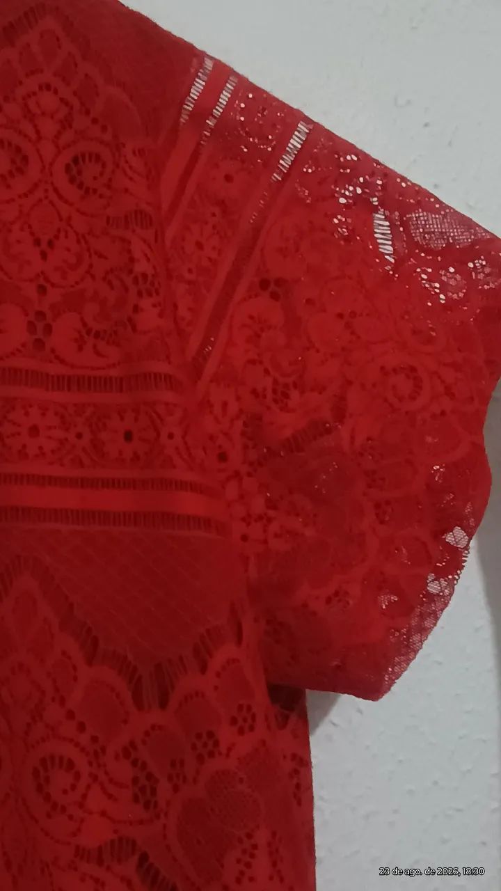 Linda blusa de renda forrada  - Foto 4