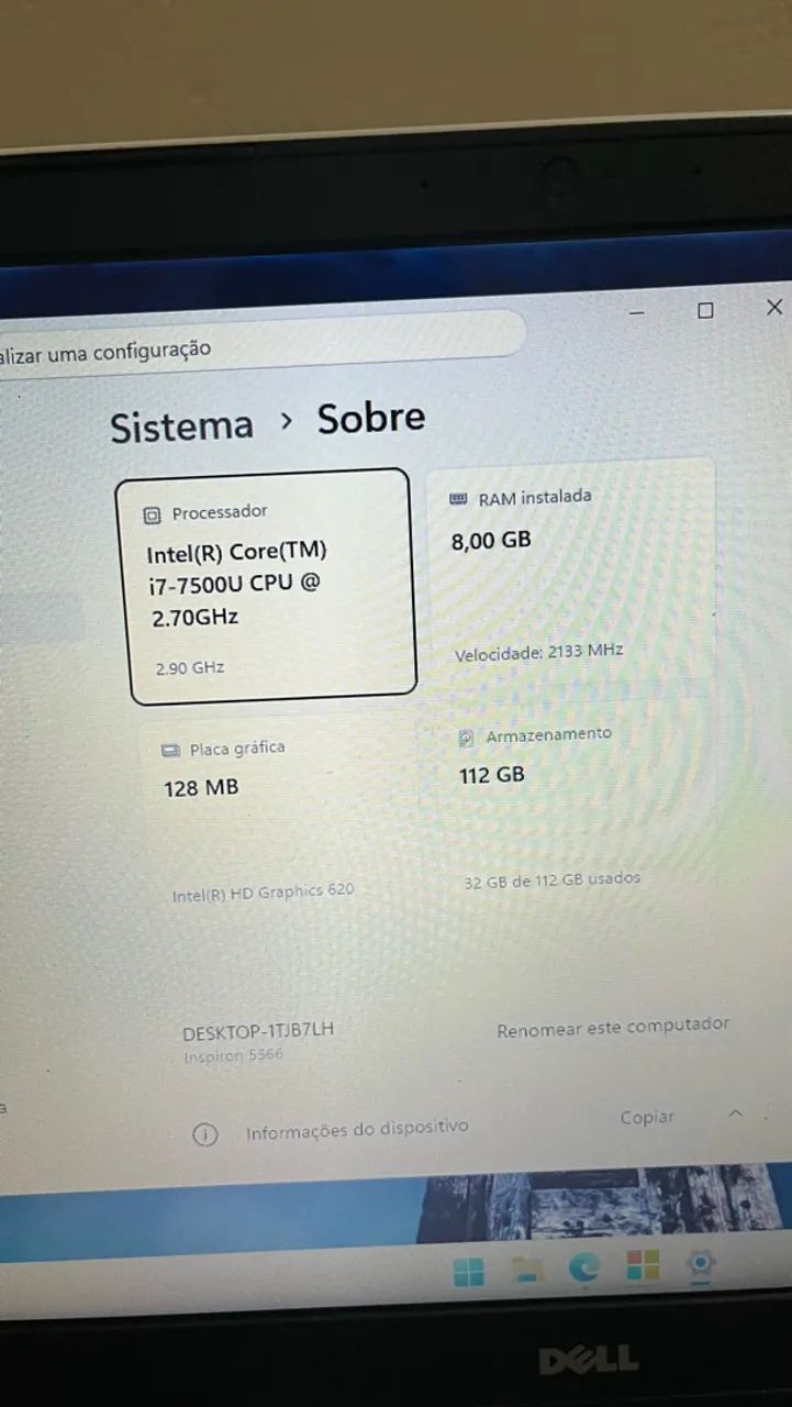 Notebook Dell i7, 8gb DDR4 e SSD + HD - Foto 4