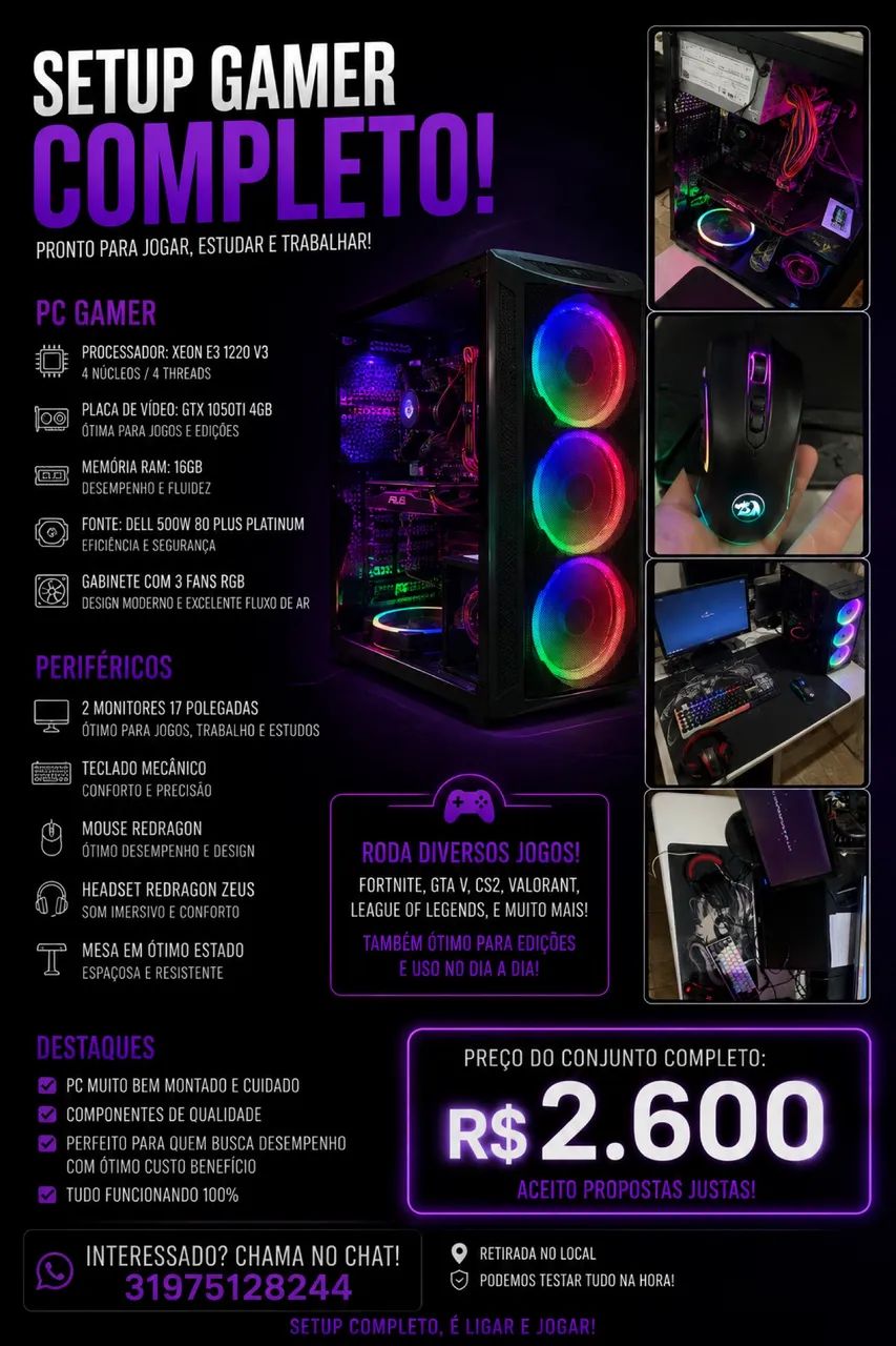 Pc gamer 2600 completo!