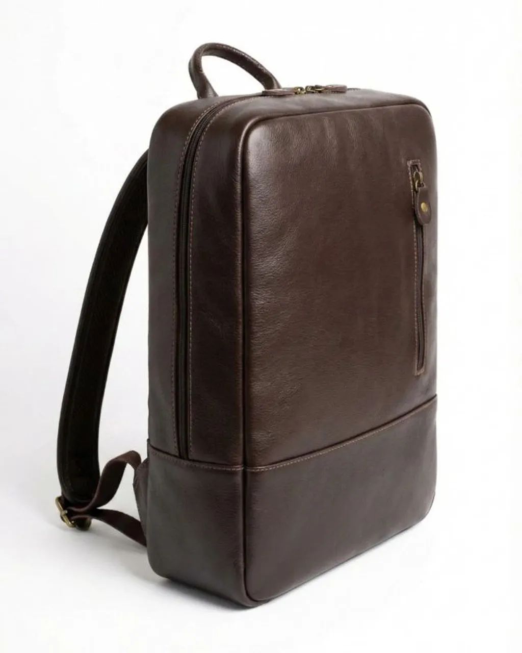 Mochila Slim em couro legítimo marrom  - Foto 2