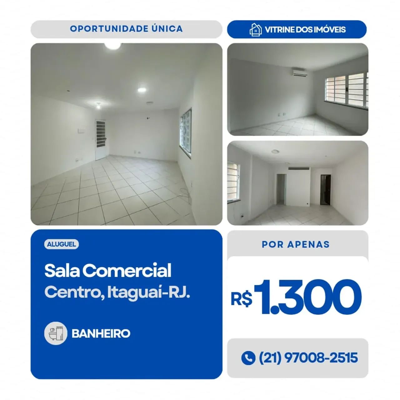 #ALUGO Sala comercial no Centro de Itaguaí-RJ.