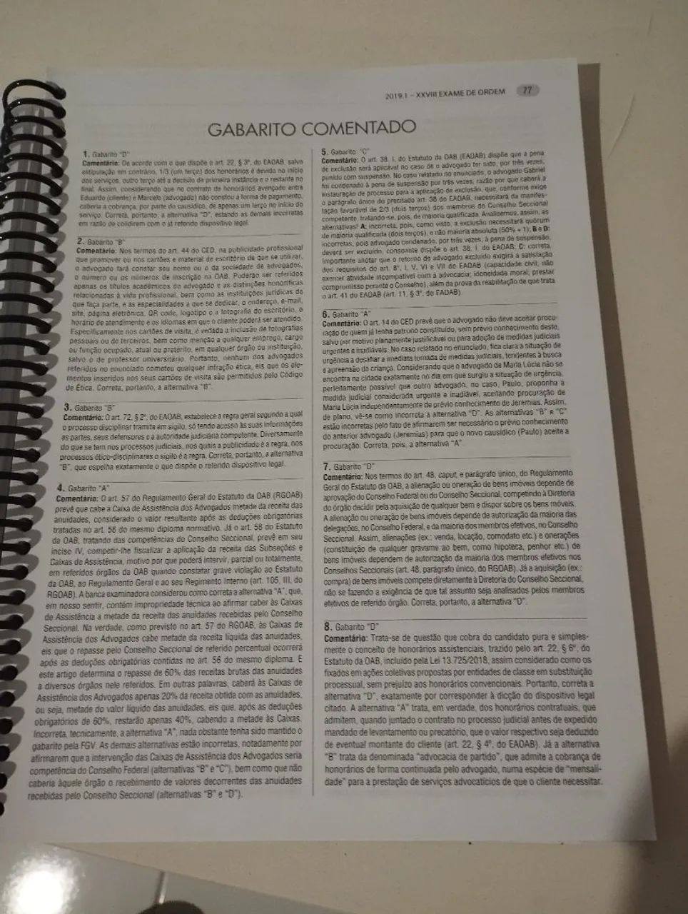 QUESTÕES DA OAB COMENTADA