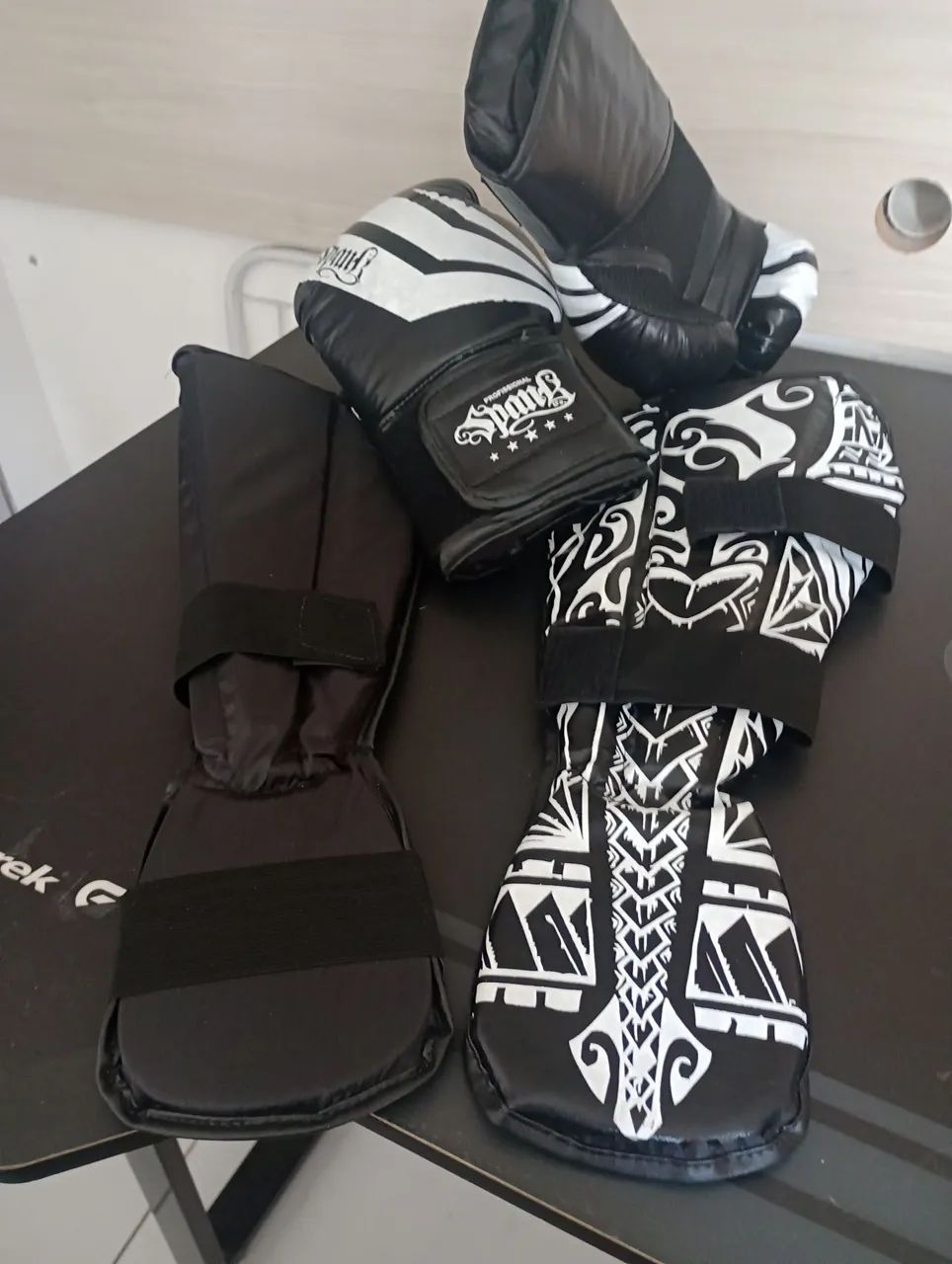 Kit luva e protetor canela Box Spamk profissional n:12 - Foto 2