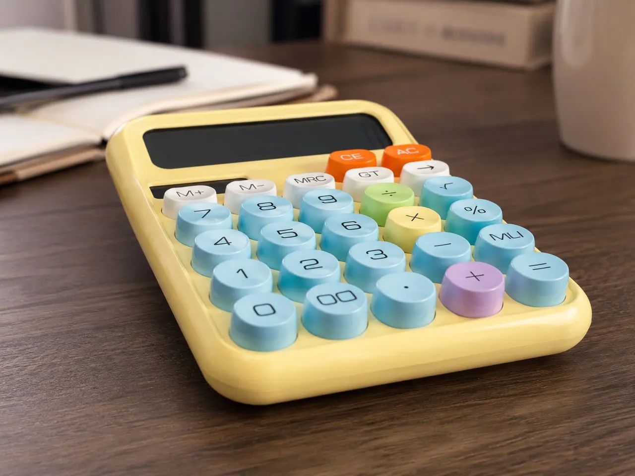 Calculadora de Mesa Colorida com Teclas Redondas e Visor Grande - Foto 4