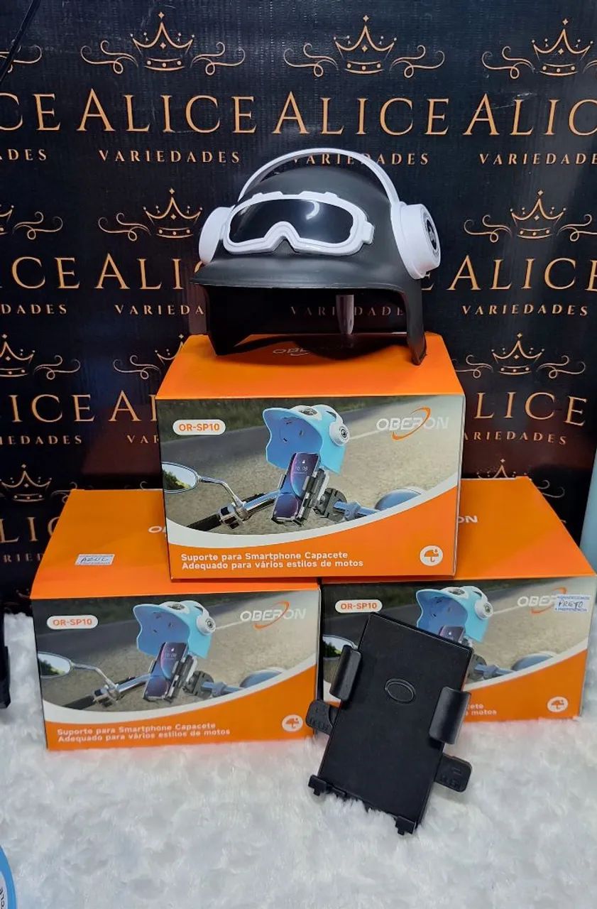 Suporte de celular para moto com chapéuzinho 