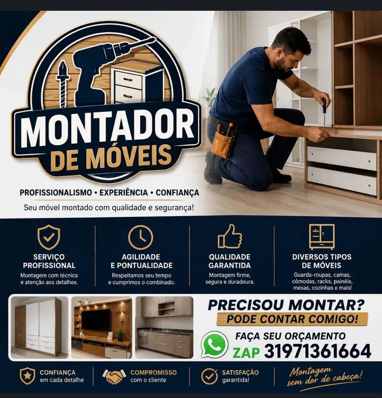 Montador de Móveis - Montagem e Desmontagem Disponível.
