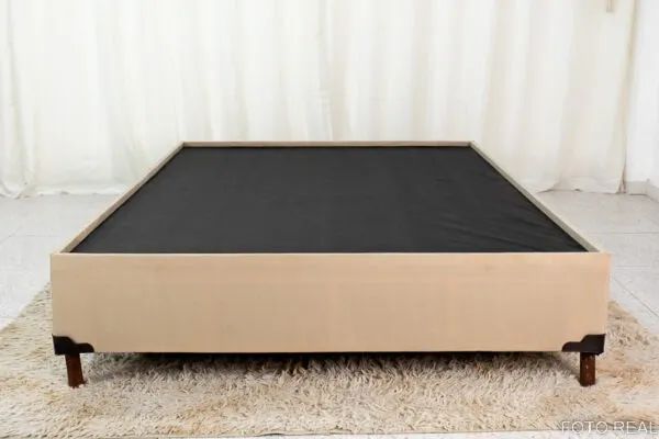Base Box Casal Zeus Sued Bege 138X188 
