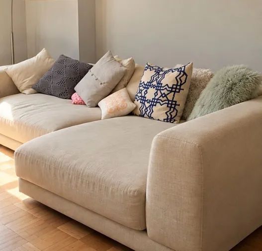 Sofá modular CB2 em linho - 2 módulos