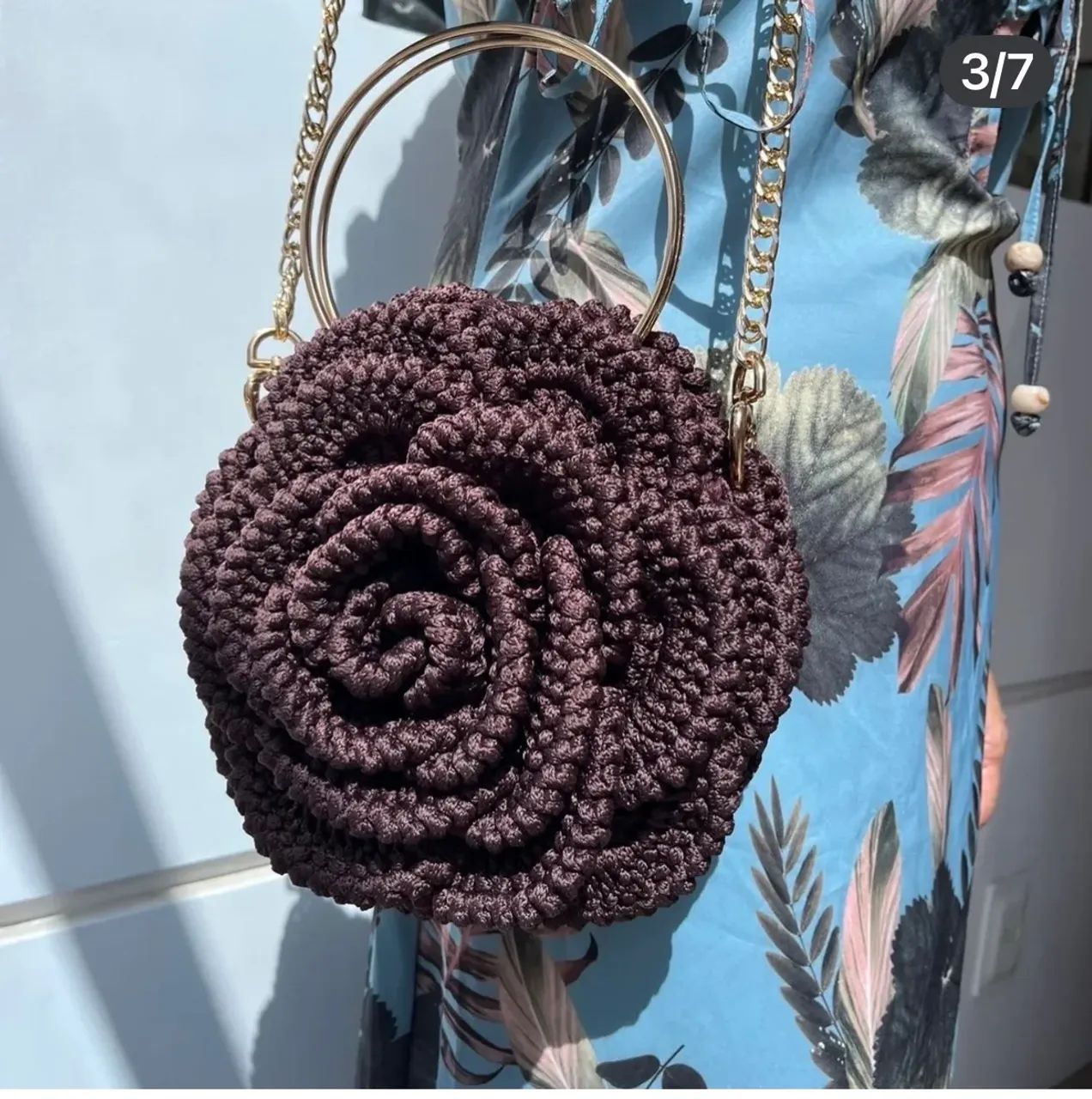 Bolsa Flor de Crochê 
