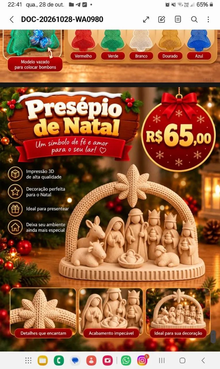 Impressões 3d natalinas