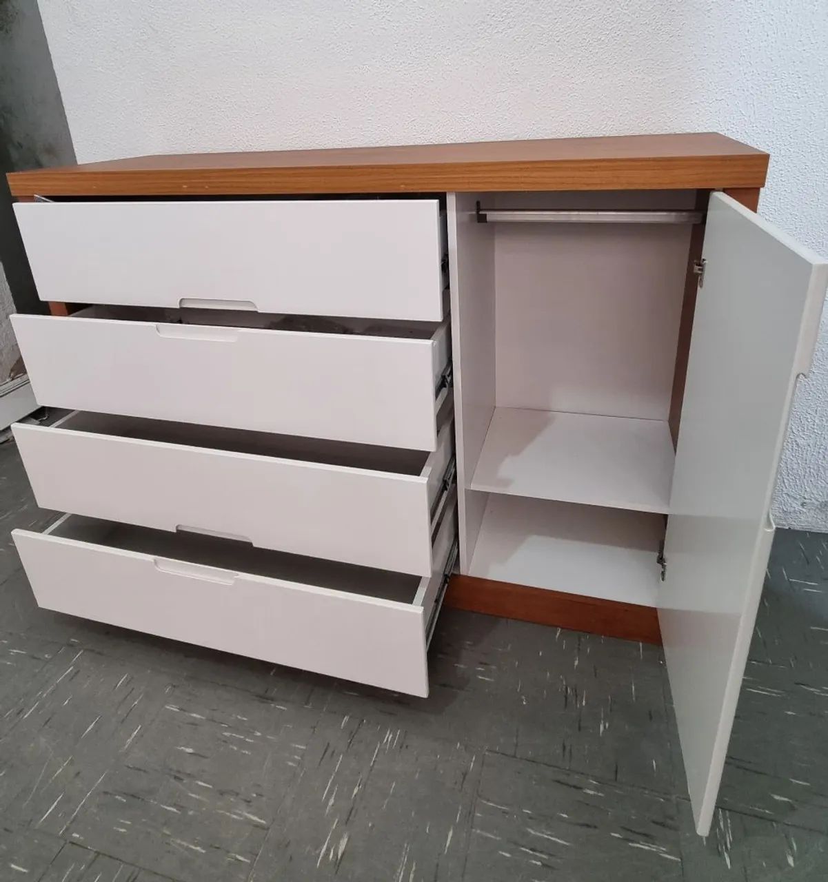 Cômoda Tutto com Porta branco e madeira  - Foto 3